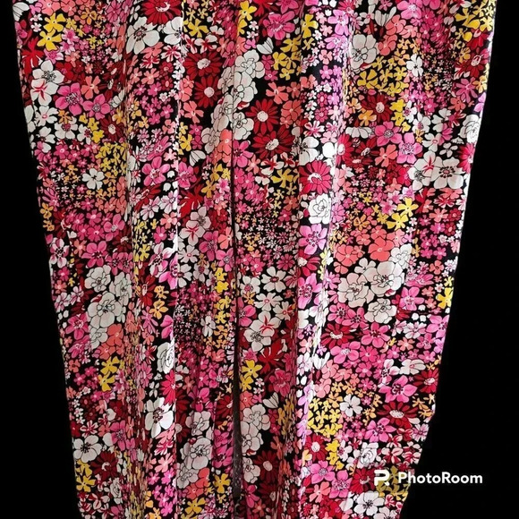 Gemilli Stretch Cropped Pants Floral Cotton/Spandex w/Side Zip Women's Sz 12 - Picture 9 of 14